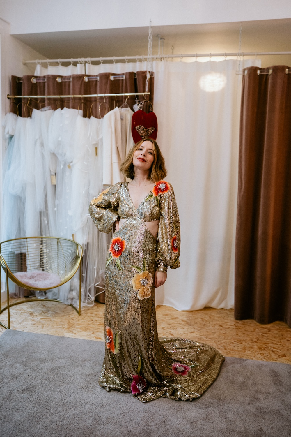 Embellished wedding dress